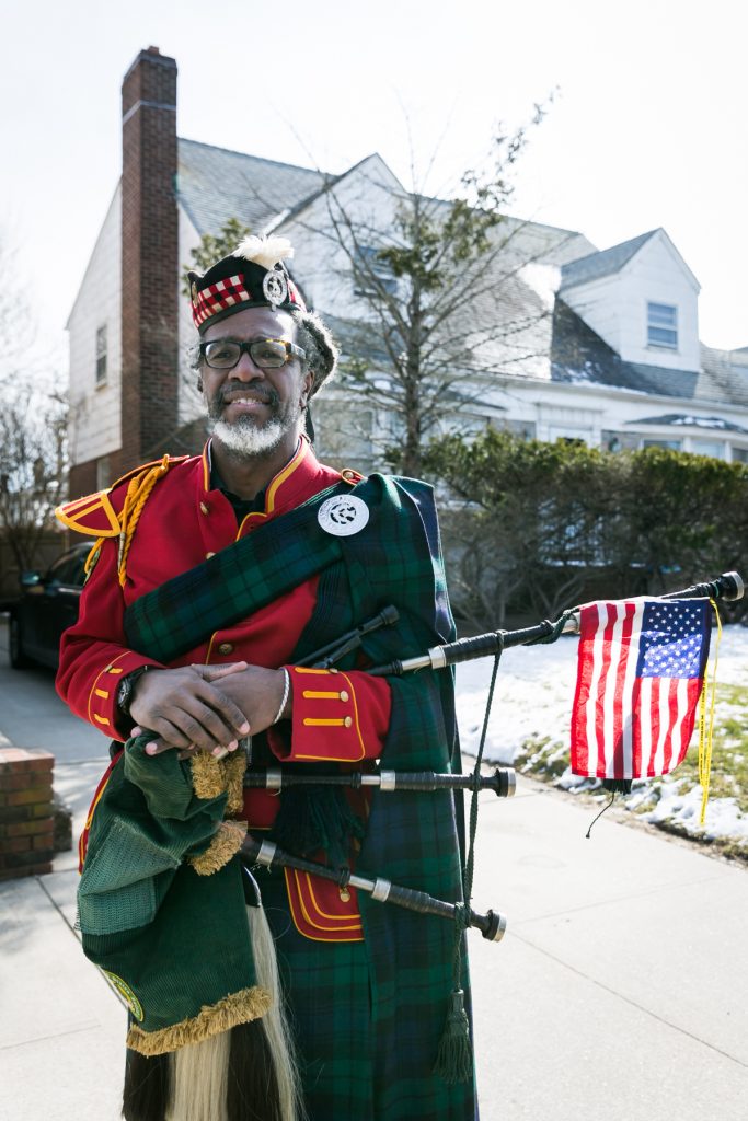 Bagpiper at the Queens County St. Patrick's Day Parade, by NYC photojournalist, Kelly Williams