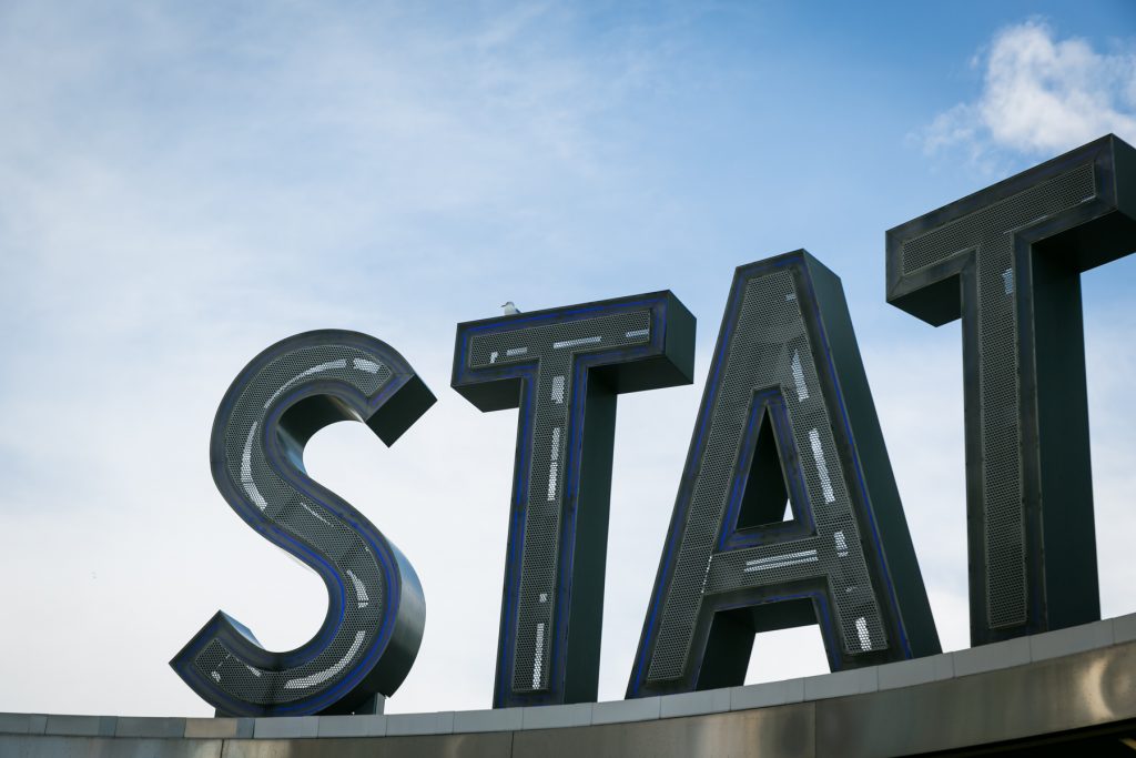 The Staten Island Ferry sign in Manhattan, by NYC photographer, Kelly Williams
