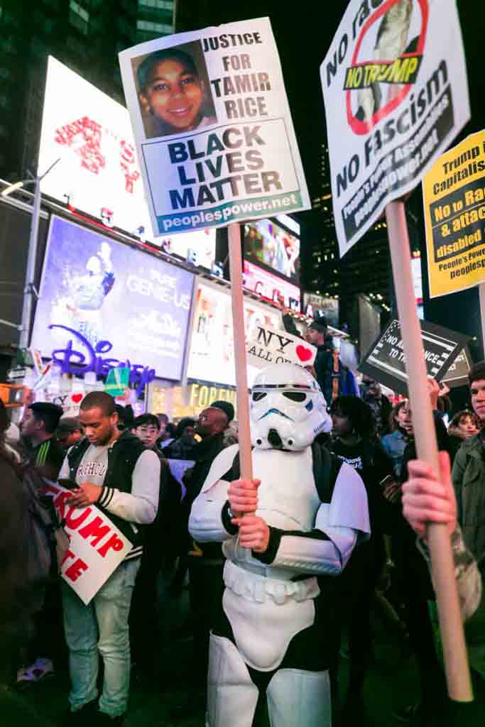 Anti-Trump rally Times Square by NYC photojournalist, Kelly Williams