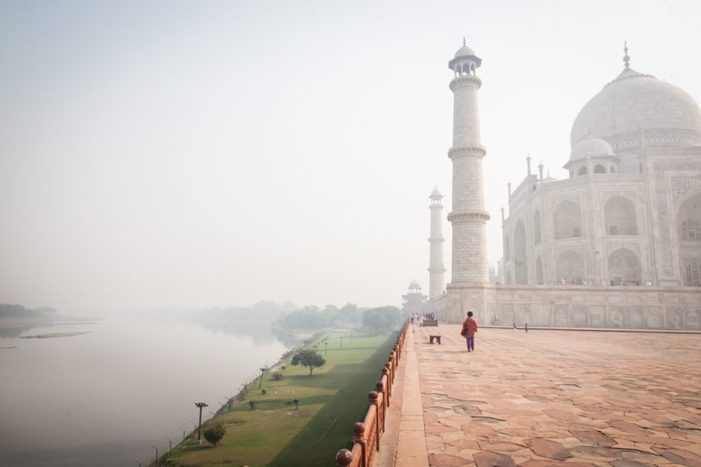 Tourists at the Taj Mahal in Agra, India