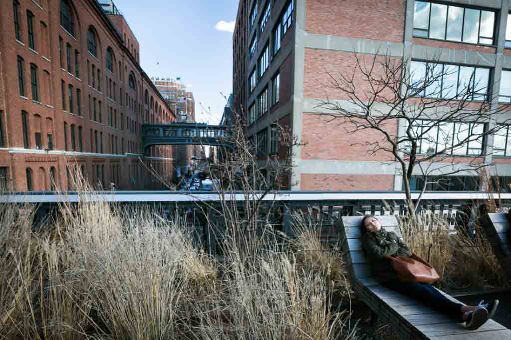 Tourists on the High Line in NYC