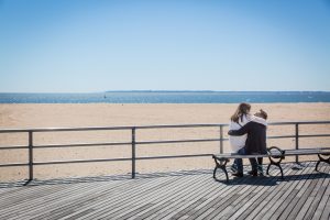 Lovers on the boardwalk on Coney Island opening day 2017