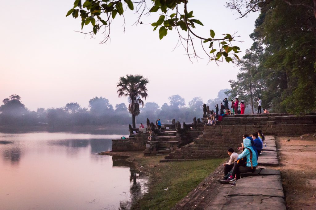 Srah Srang at sunrise for an Angkor Wat temple guide