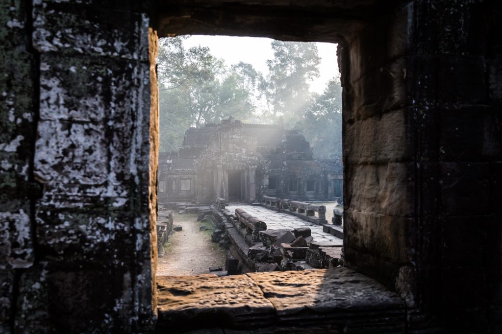 Light through window at Banteay Kdei for an Angkor Wat temple guide
