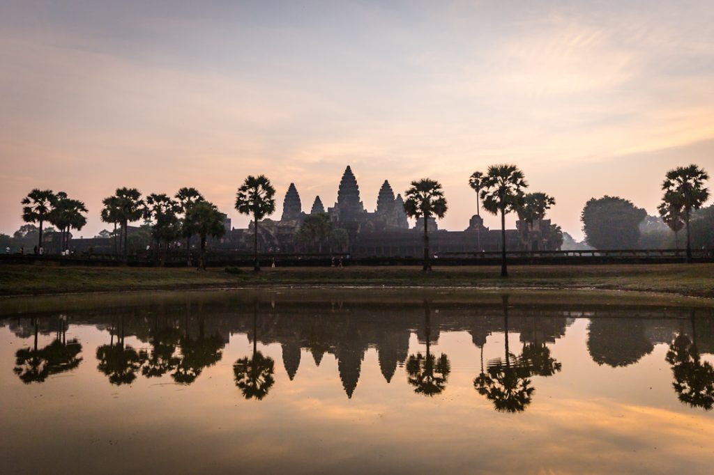 Angkor Wat at sunrise for an Angkor Wat temple guide