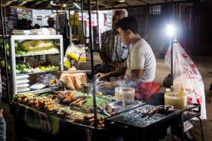Street food on Pub Street for an article on Siem Reap travel tips