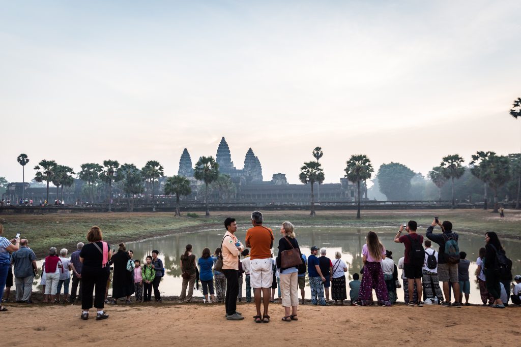 Crowds at an Angkor Wat sunrise