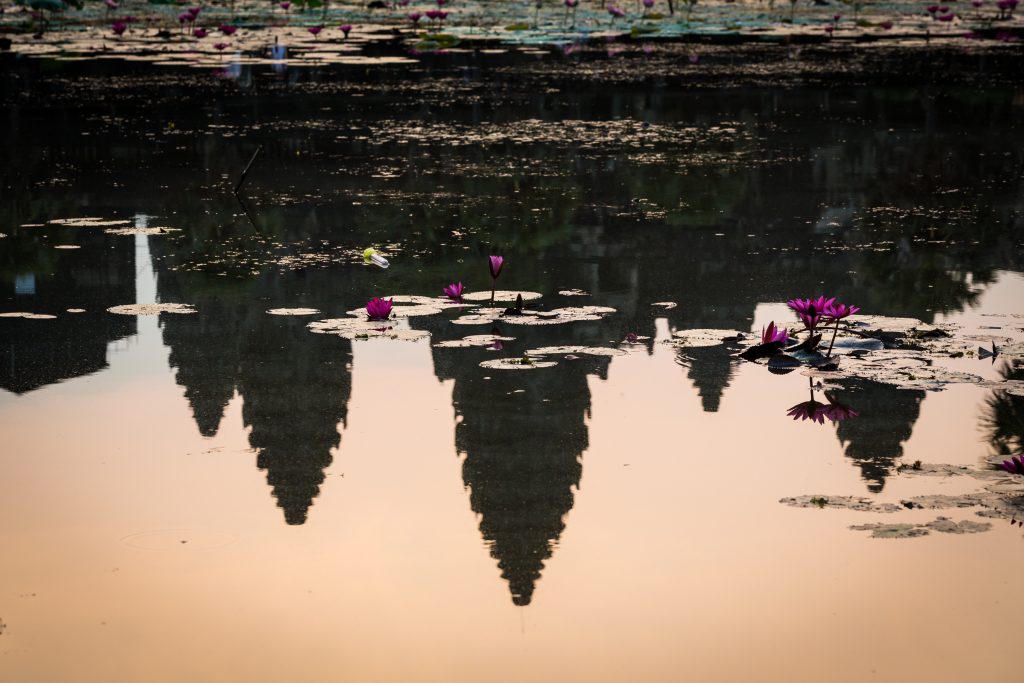 Angkor Wat sunrise reflected in pond