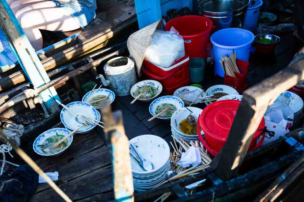 Empty bowls at the Cai Rang Floating Markets