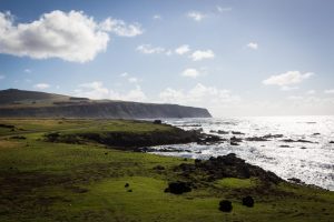 Shoreline and ocean for an Easter Island travel guide