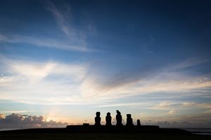 Sunset at Ahu Tahai for an Easter Island travel guide