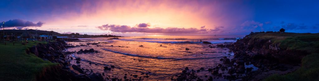 Sunset at Hanga Roa for an Easter Island travel guide