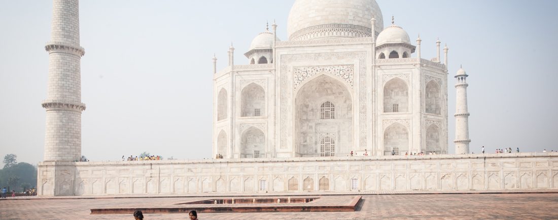 Tourists at the Taj Mahal in Agra, India