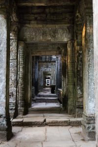Doorway at Preah Khan Temple for an article on Angkor Wat travel tips