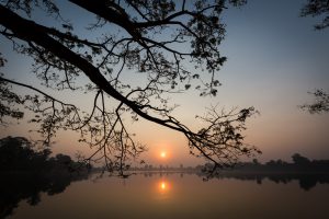 Sunrise at Srah Srang for an article on Angkor Wat travel tips