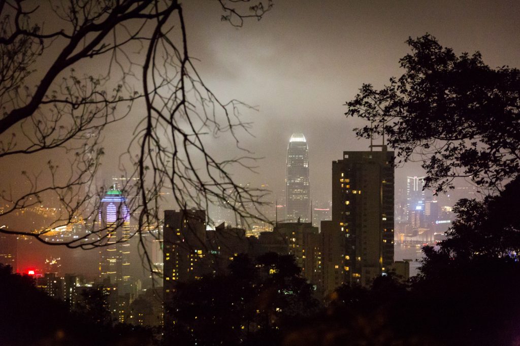 View from Victoria Peak for a Hong Kong travel guide article