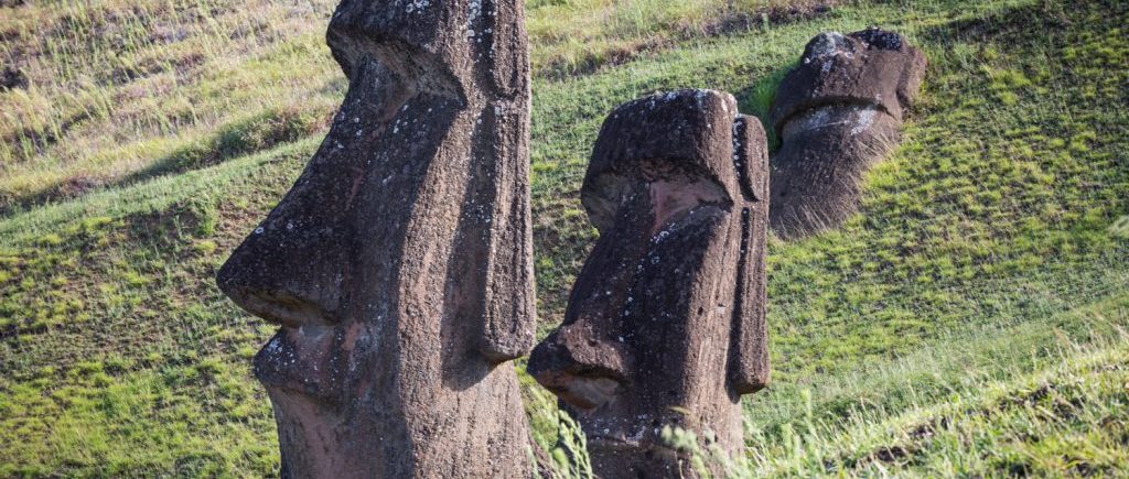Moai statues at Rano Raraku for an Easter Island travel guide